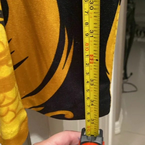 🎉Nieves Yellow & Black Print Dress w/ 3/4 Sleeve as seen on Sex in the City SzM - Picture 11 of 13